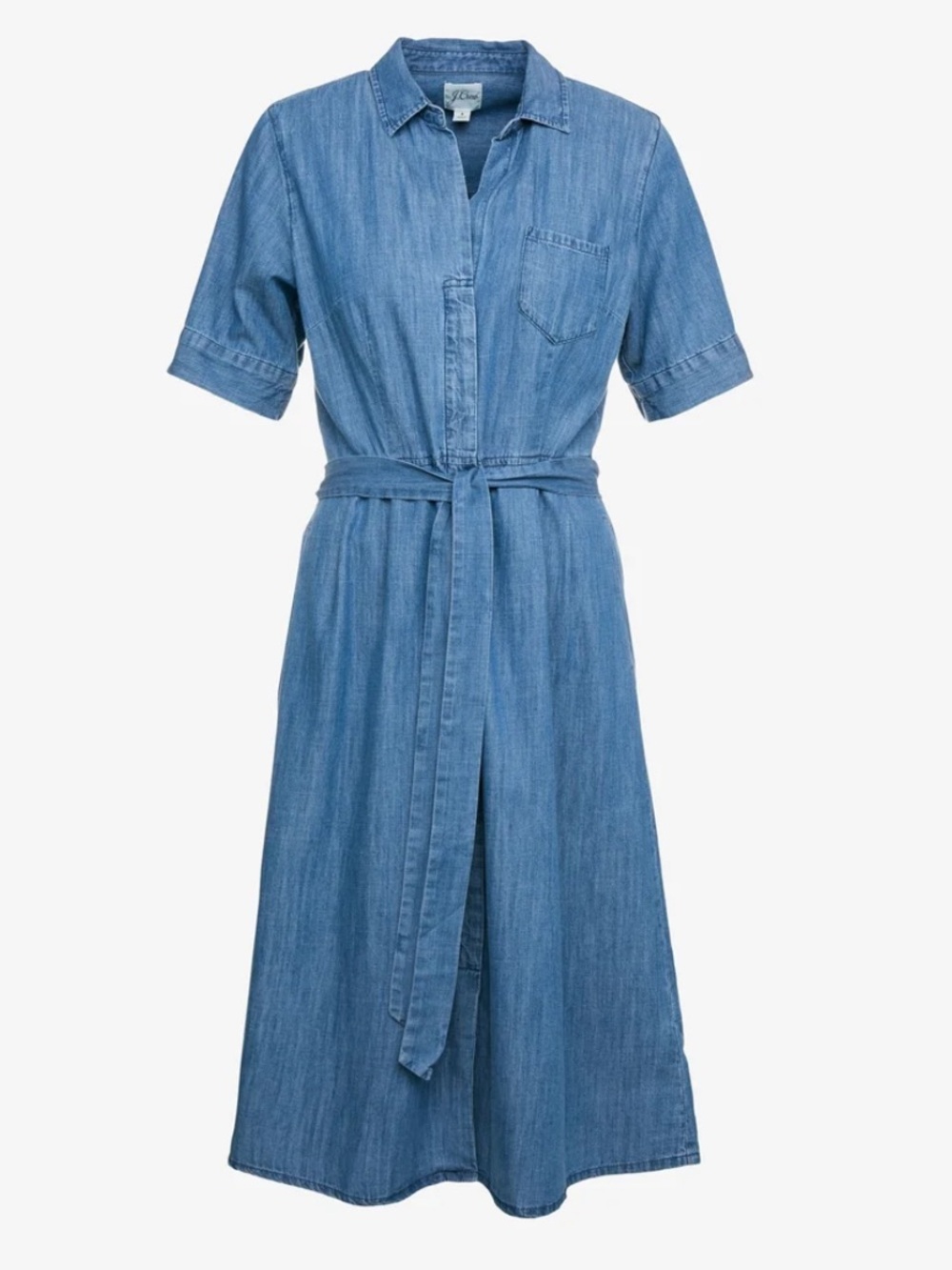 J. Crew Denim Shirt Midi Dress in Blue